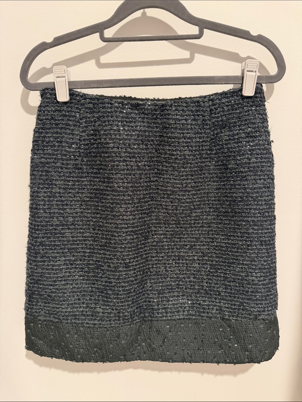 Milly Classic Textured Black Tweed Mini Skirt